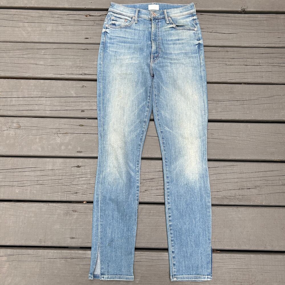 MOTHER The Swooner Ankle Slice Jeans 26 Lemonade and Lies High Rise Skinny